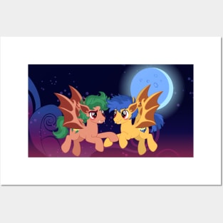 Timbtry bat ponies scene Posters and Art